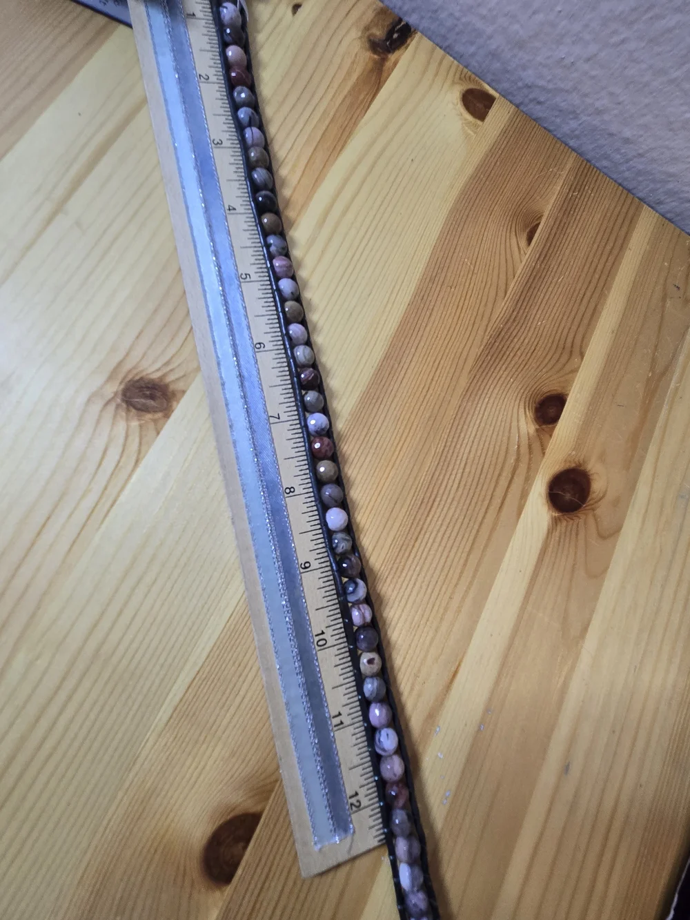 Petrified Wood Beaded Wrap  Bracelet - Neutral Tones